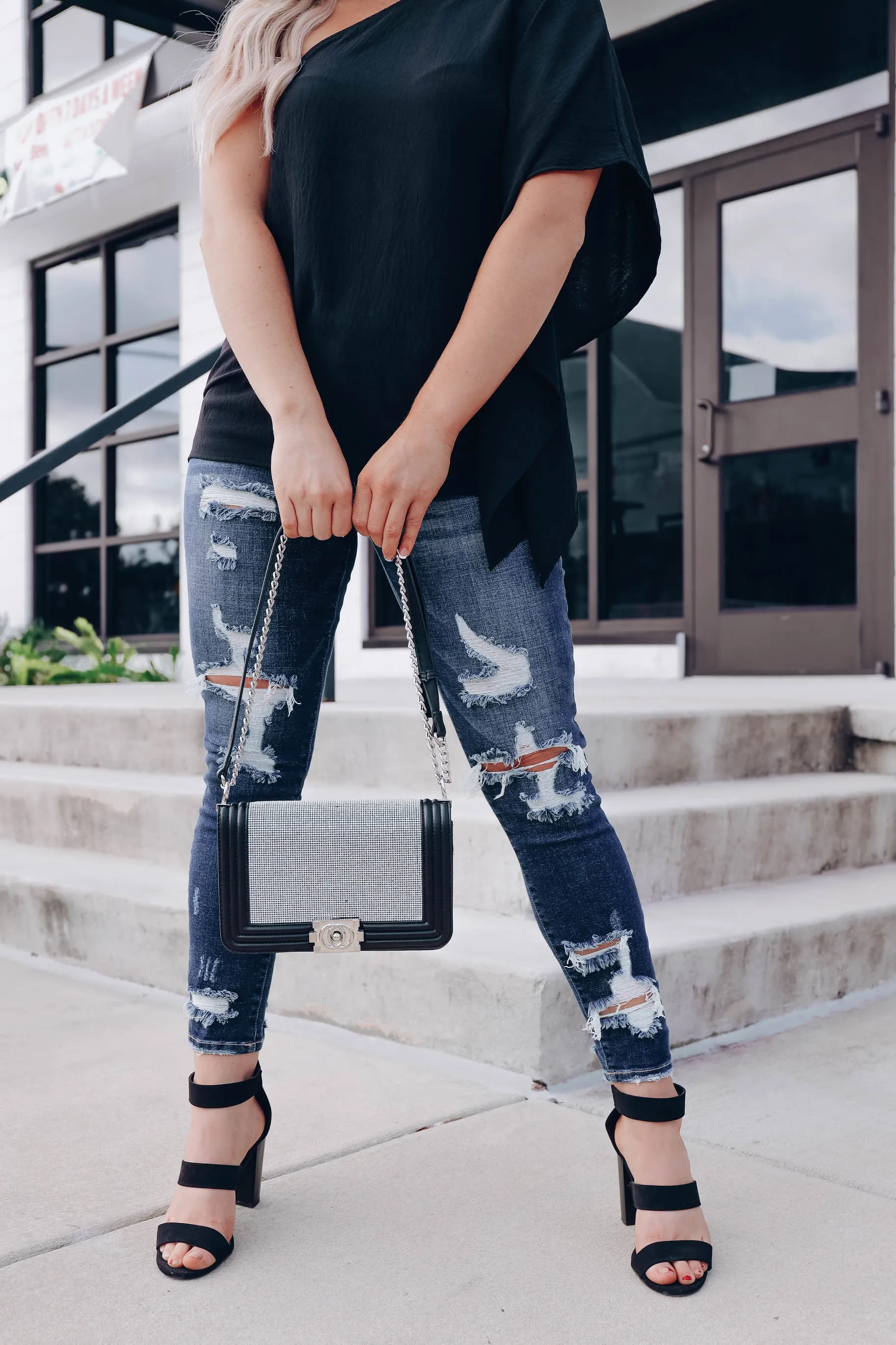 Crystal Crossbody - Blk Clear