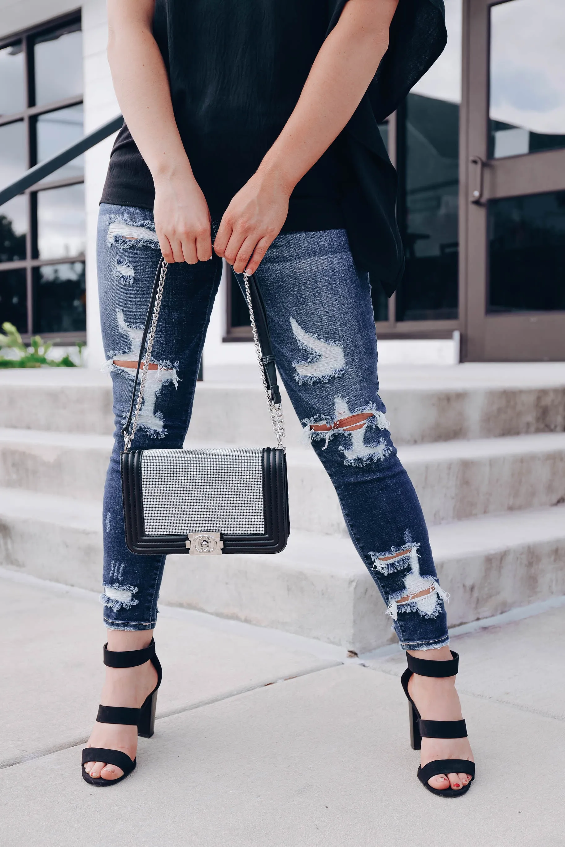 Crystal Crossbody - Blk Clear