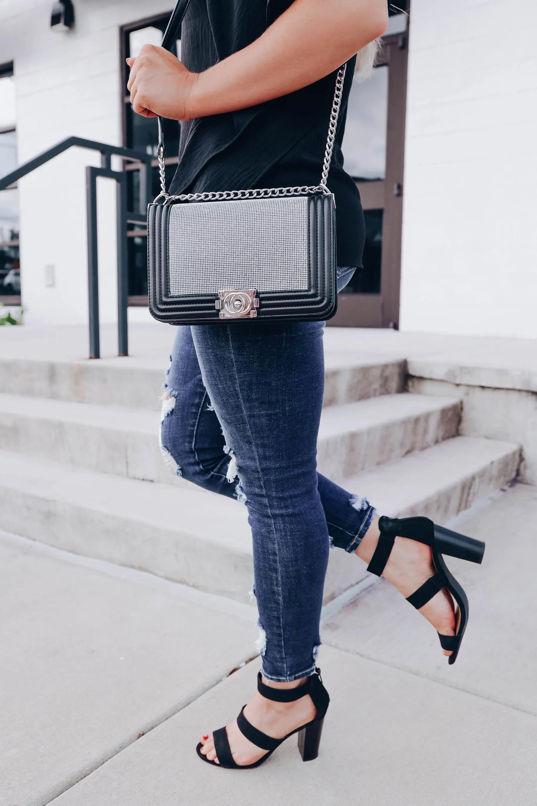 Crystal Crossbody - Blk Clear