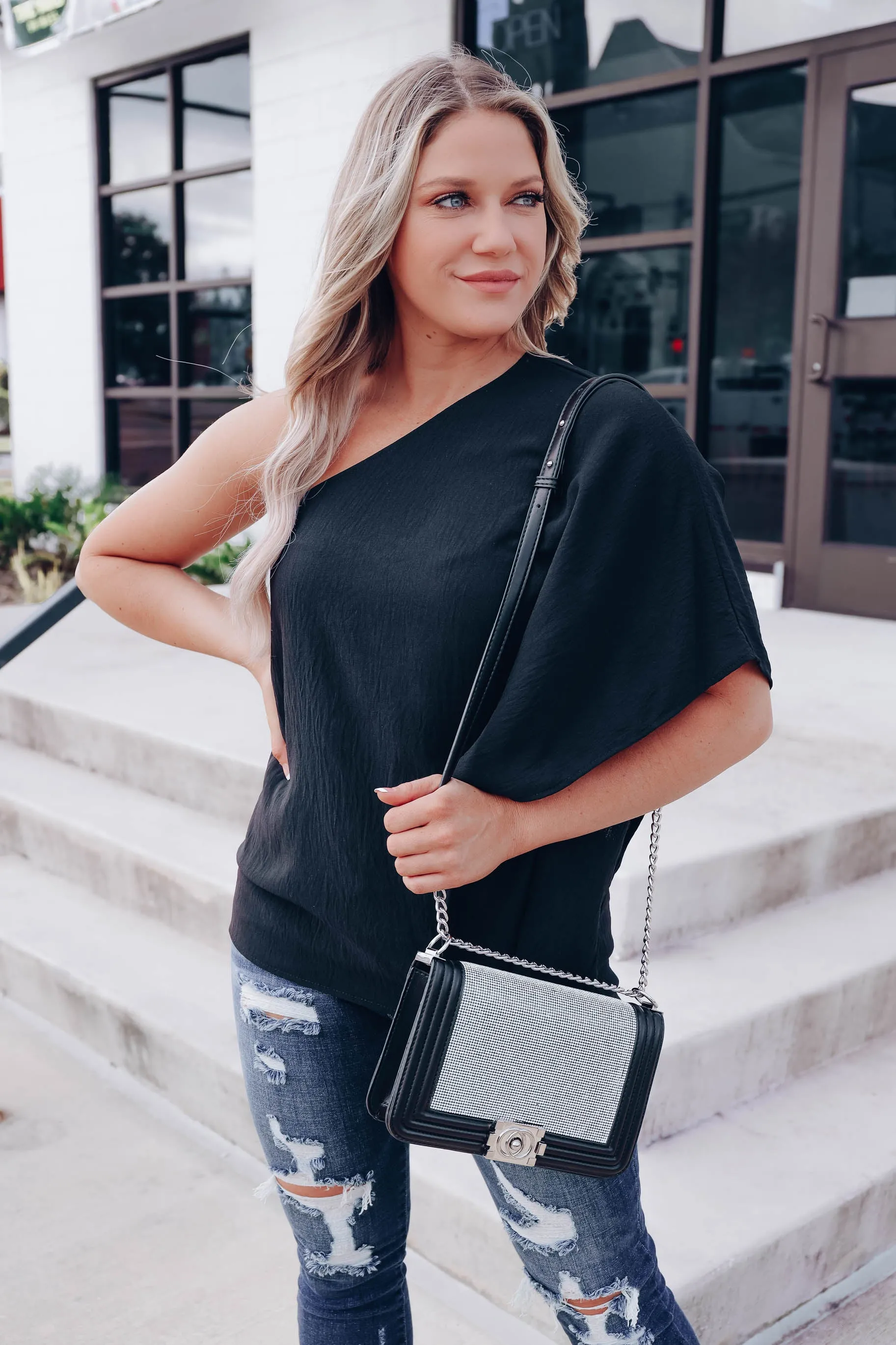 Crystal Crossbody - Blk Clear