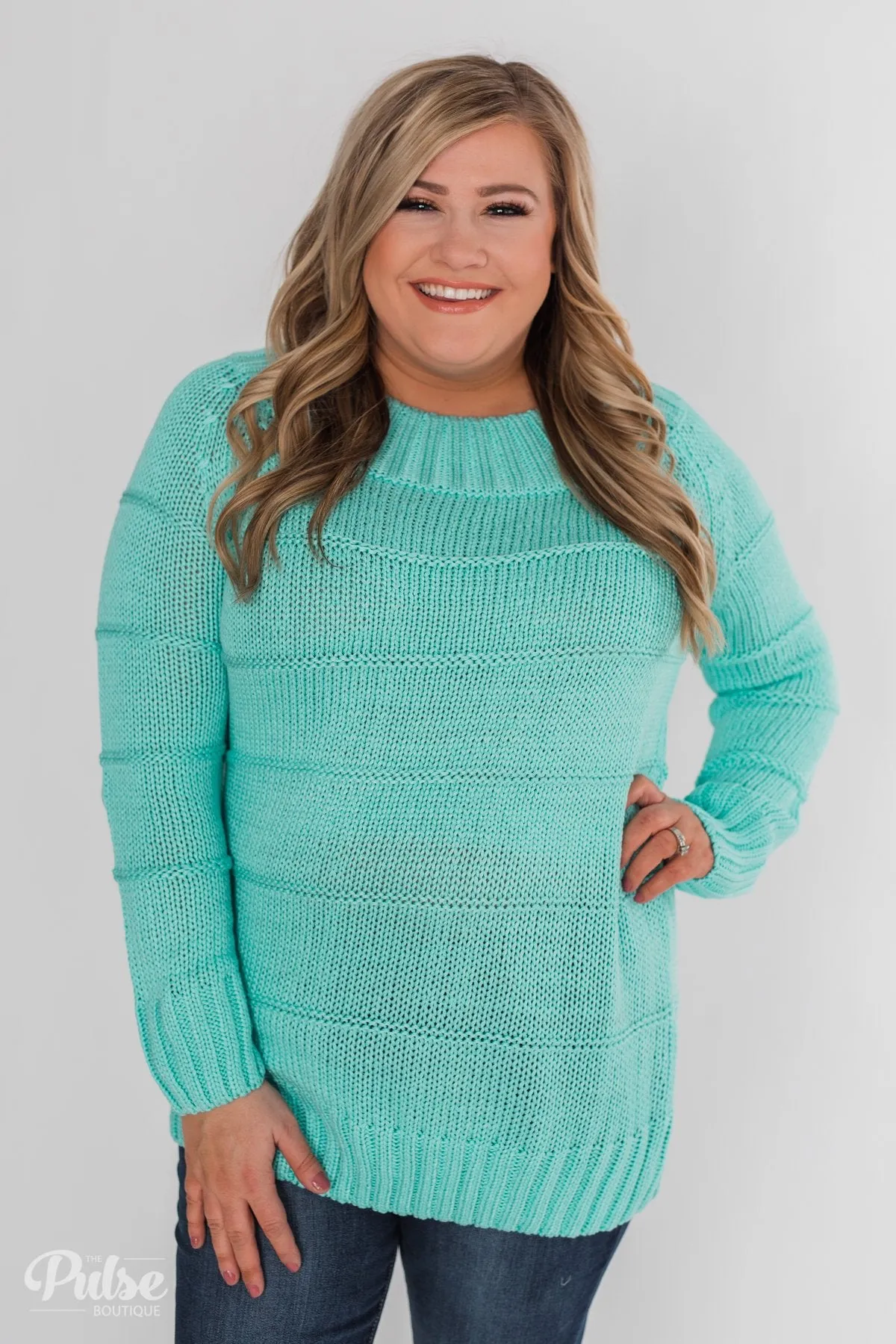 Cuddle Me Close Knitted Sweater- Light Blue