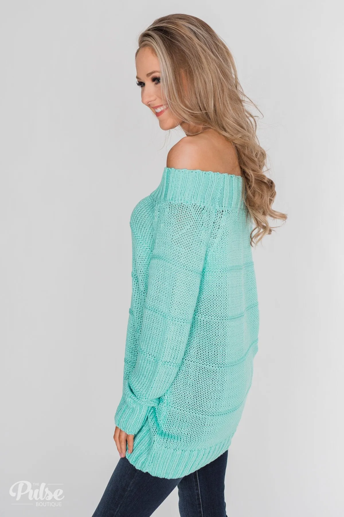 Cuddle Me Close Knitted Sweater- Light Blue