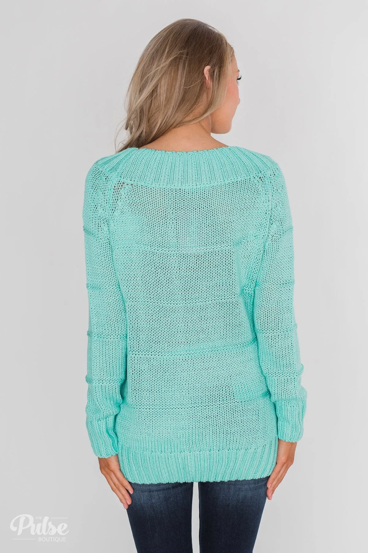 Cuddle Me Close Knitted Sweater- Light Blue