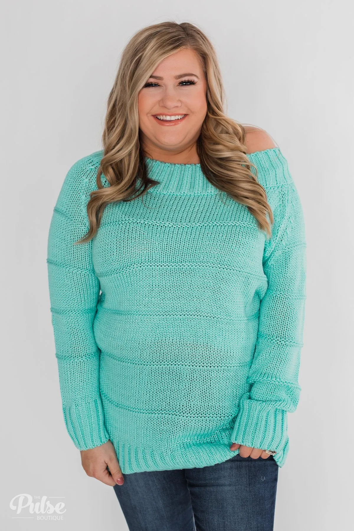 Cuddle Me Close Knitted Sweater- Light Blue