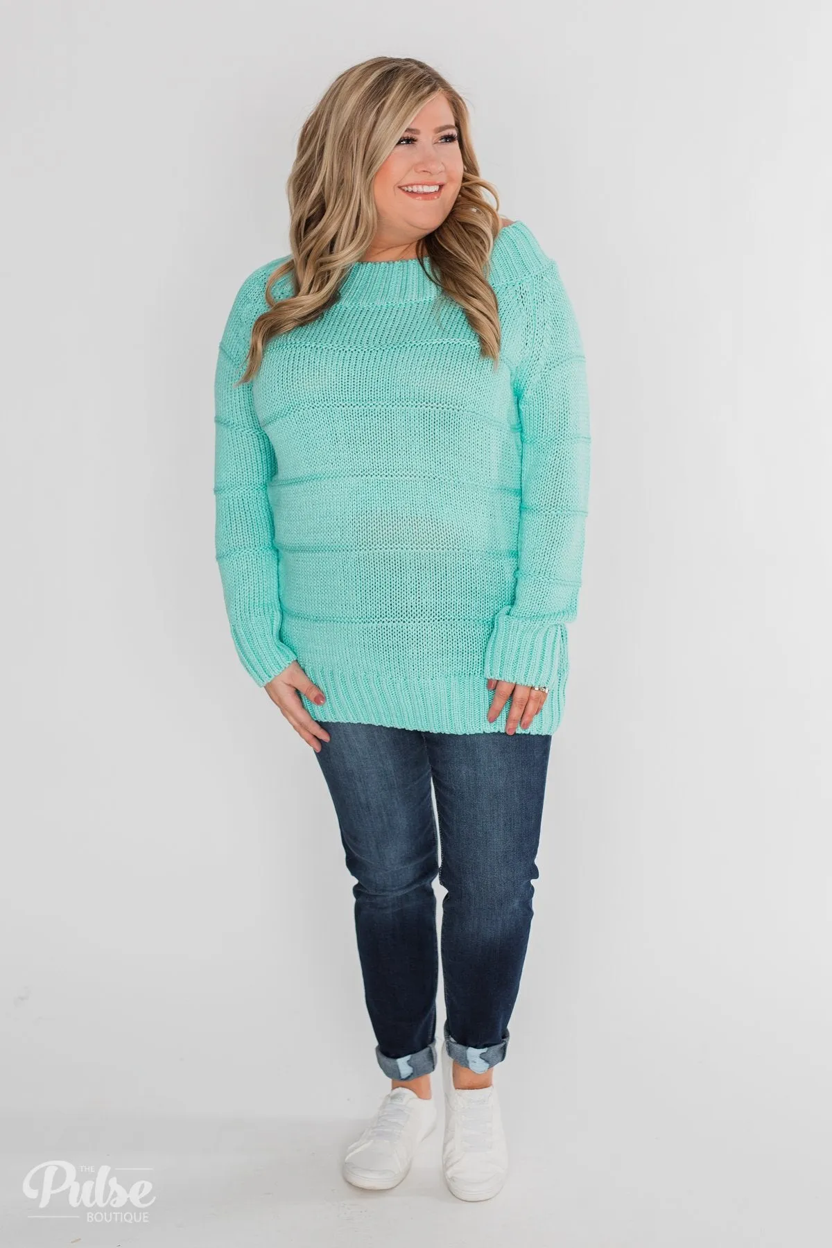 Cuddle Me Close Knitted Sweater- Light Blue