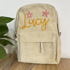 Custom Name Corduroy Backback