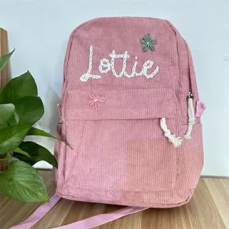 Custom Name Corduroy Backback