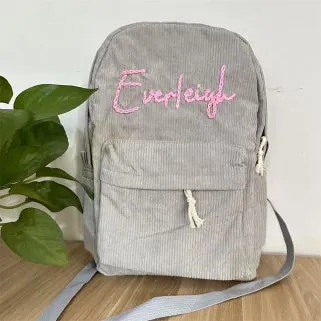 Custom Name Corduroy Backback