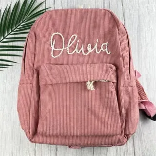 Custom Name Corduroy Backback