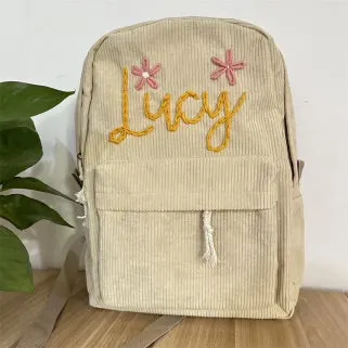 Custom Name Corduroy Backback