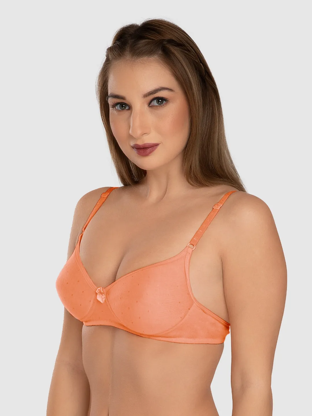 Daisy Dee Peach Padded Non Wired Full Coverage Bra NCHL-Peach