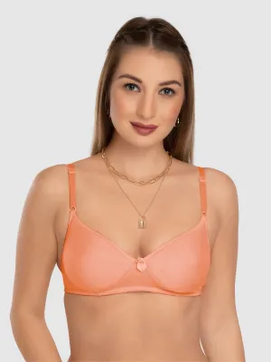 Daisy Dee Peach Padded Non Wired Full Coverage Bra NCHL-Peach