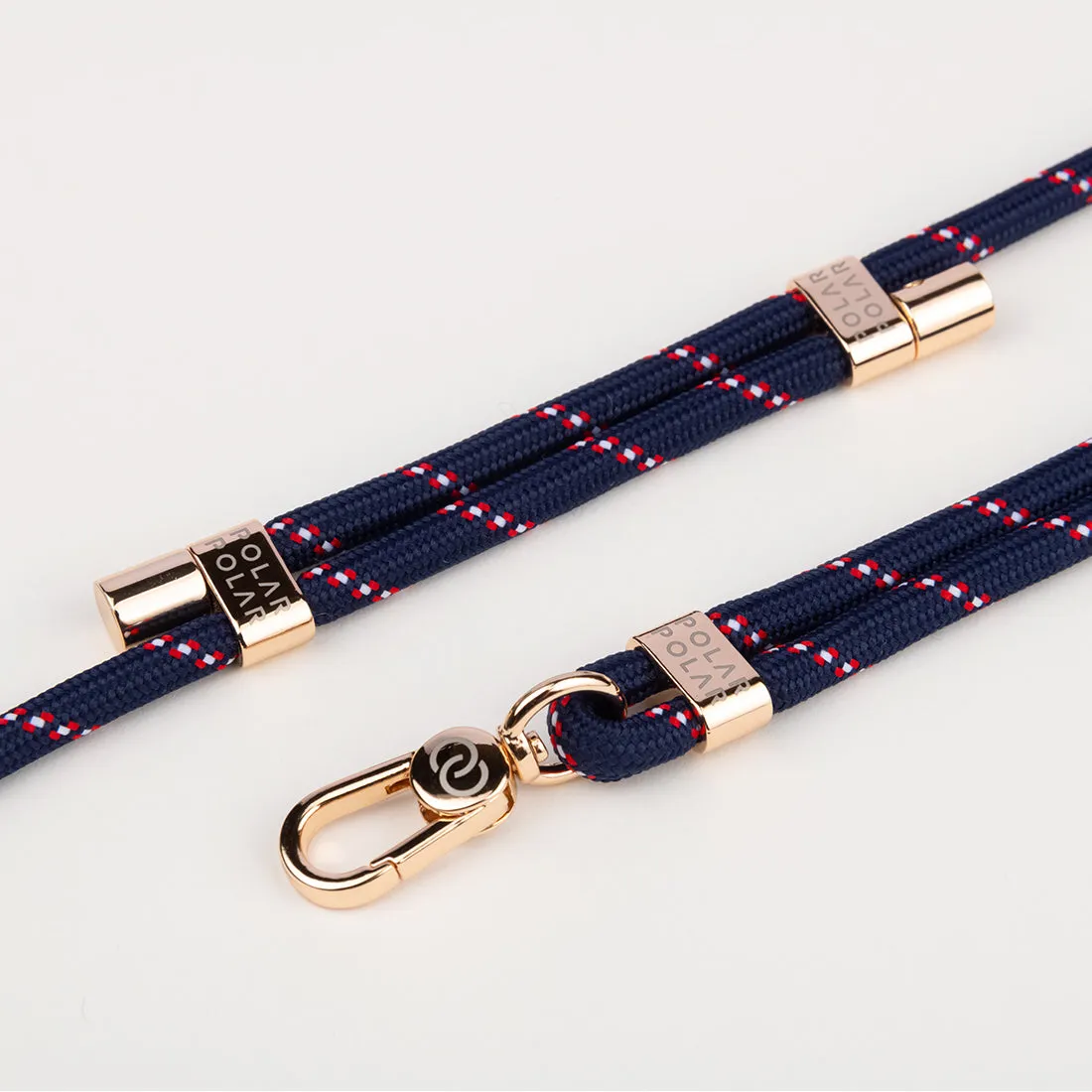 Dark Blue Red Dot Crossbody Phone Strap with Card