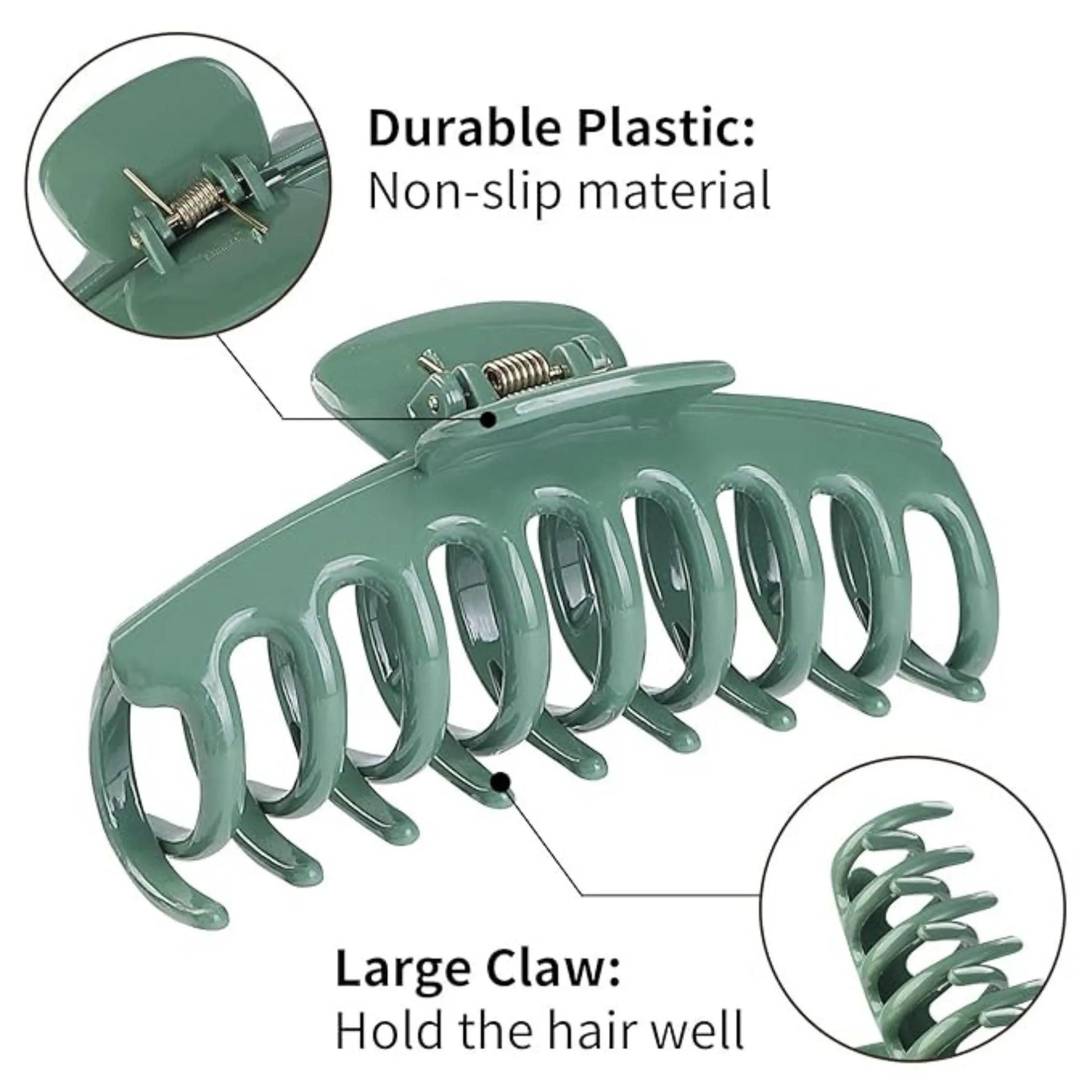 Dark Gray Hair Claw Clip