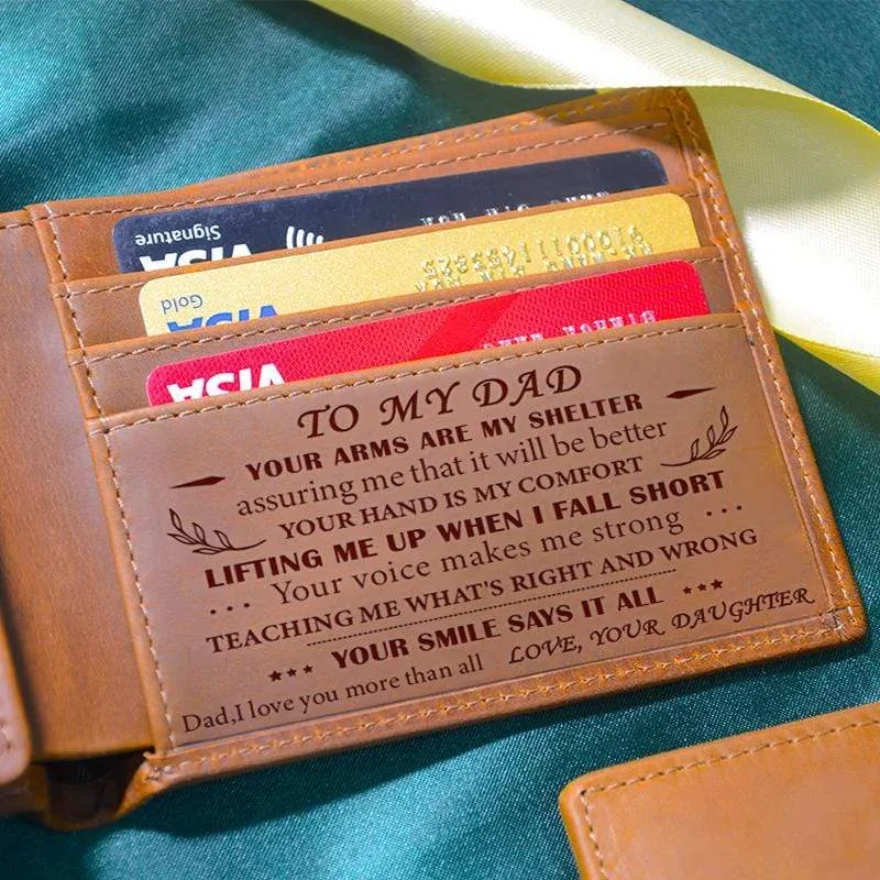 Daughter To Dad - Genuine Premium Leather Card Wallet