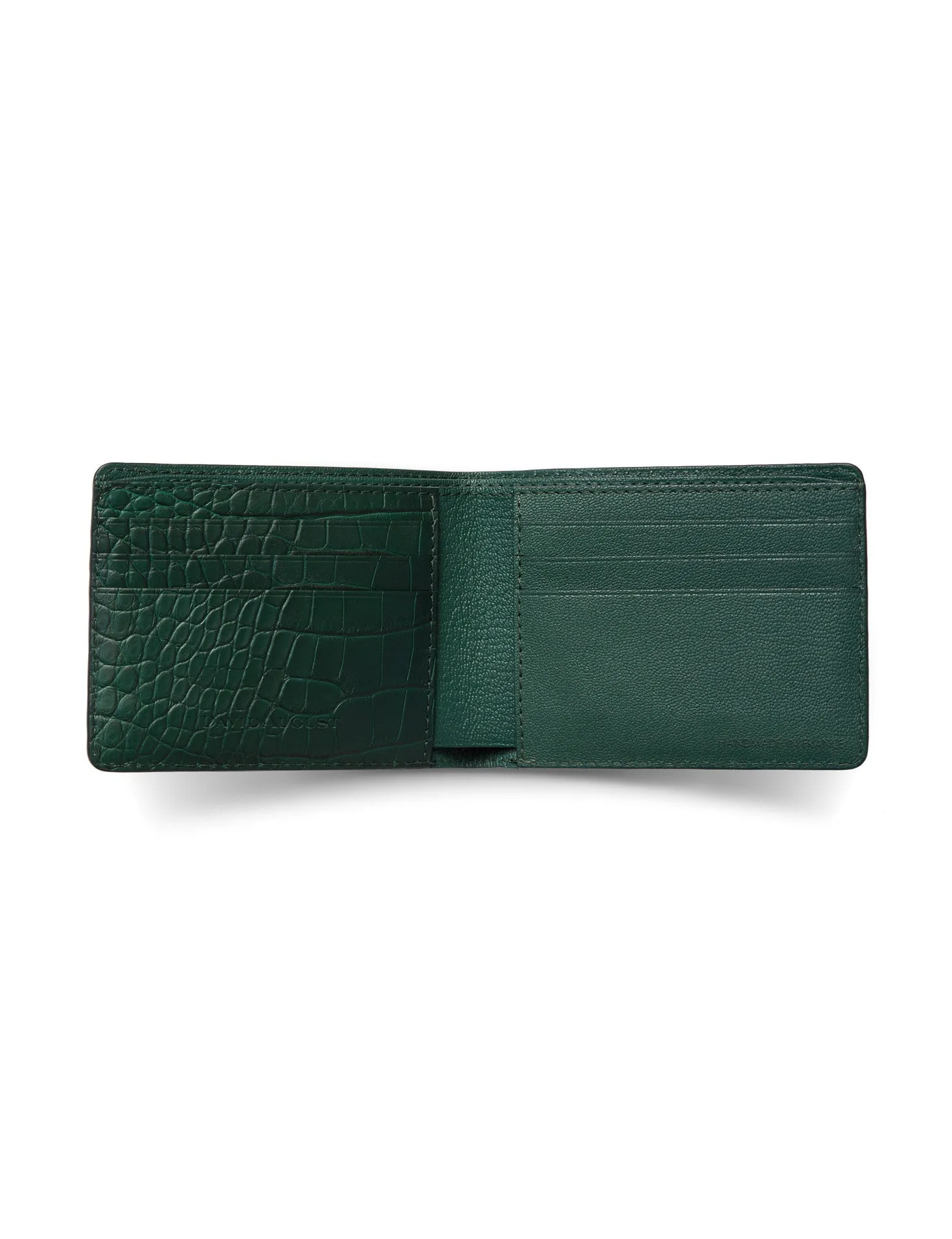 David August Luxury Genuine Alligator Bi-Fold Wallet