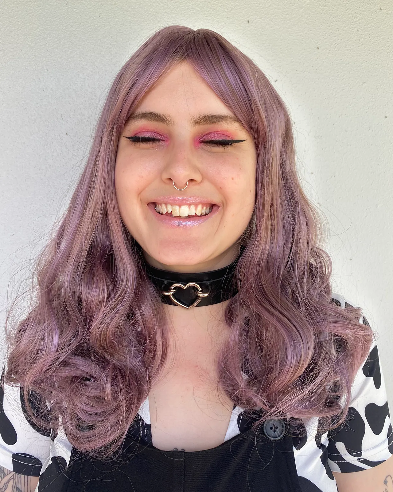 Deluxe Dusty Purple Mid Length Curly Wig