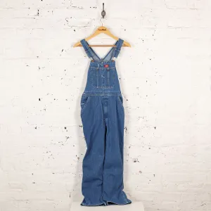 Dickies Full Length Denim Dungarees - Blue - S