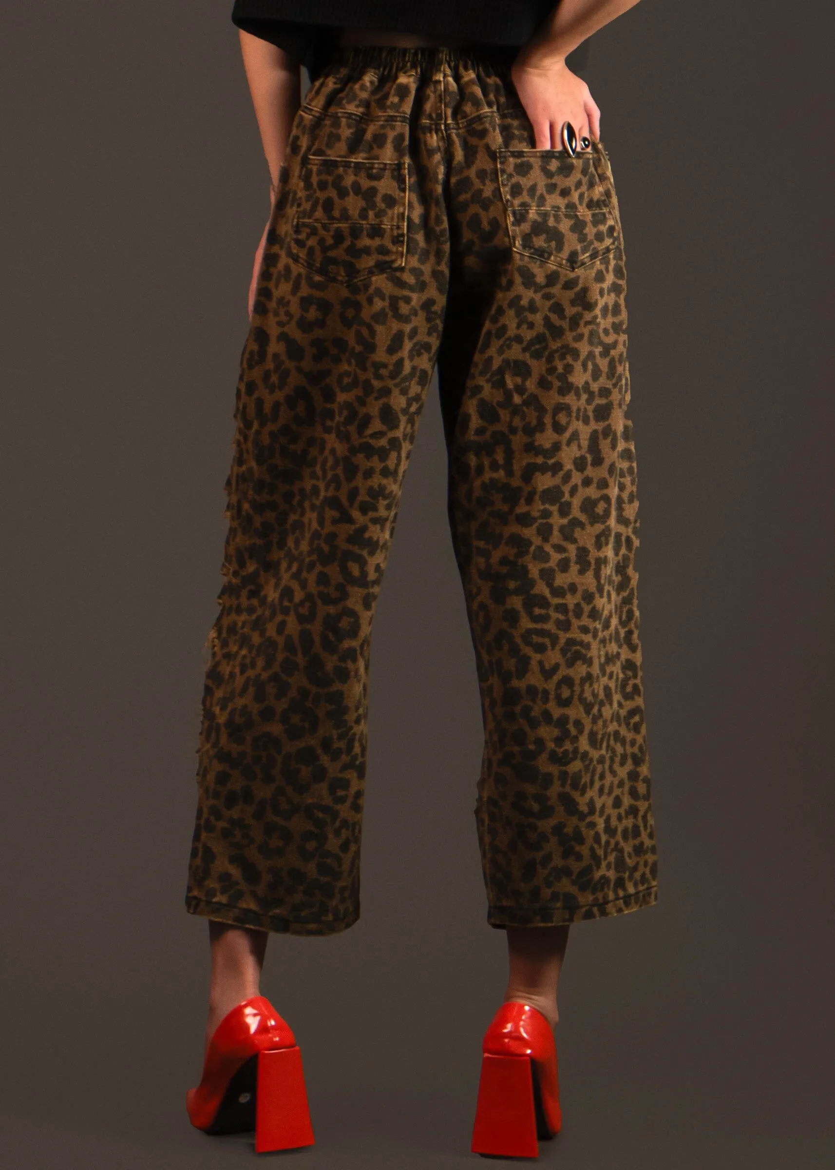Distressed Denim Leopard P