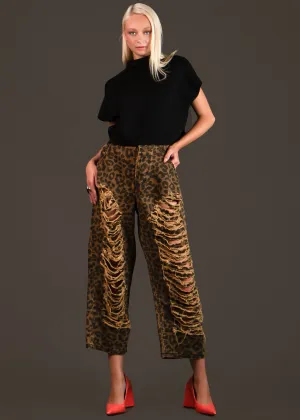 Distressed Denim Leopard P