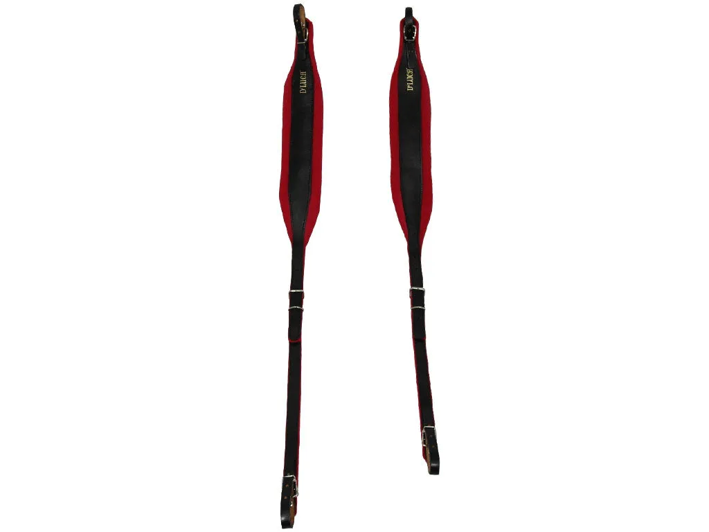 D'Luca Pro SB Series Genuine Leather Accordion Straps Black/Red
