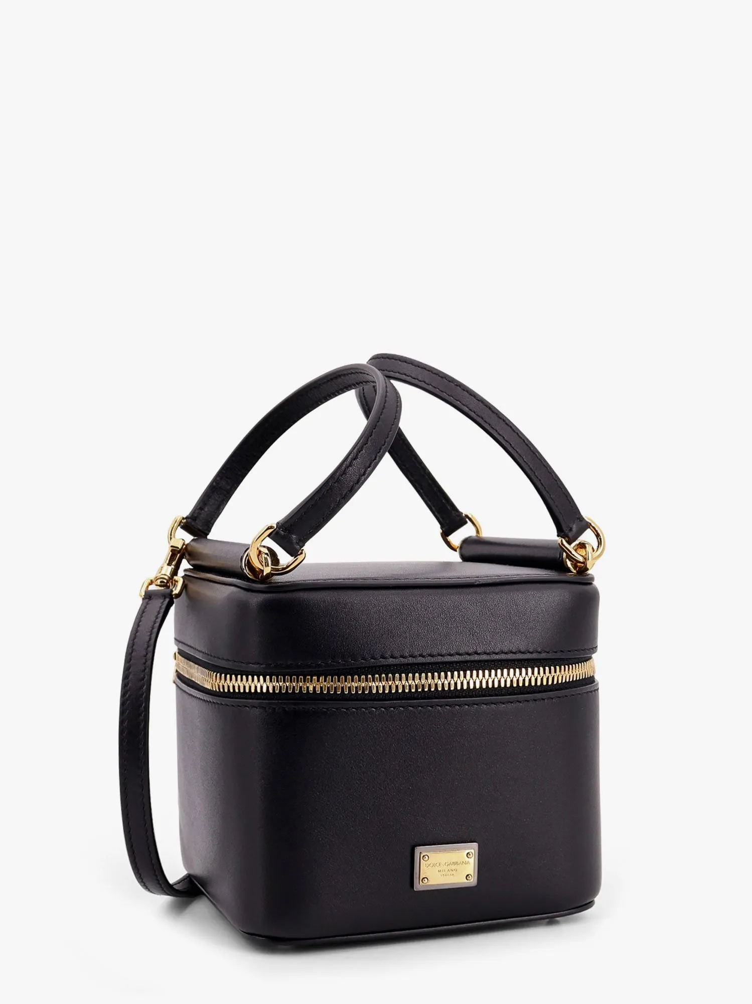 Dolce & Gabbana Sicily Leather Handbag With Iconic Logo Plate