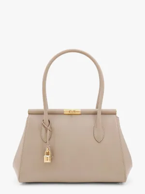 Dolce E Gabbana Marlene Leather Handbag With Charm Detail On The Front