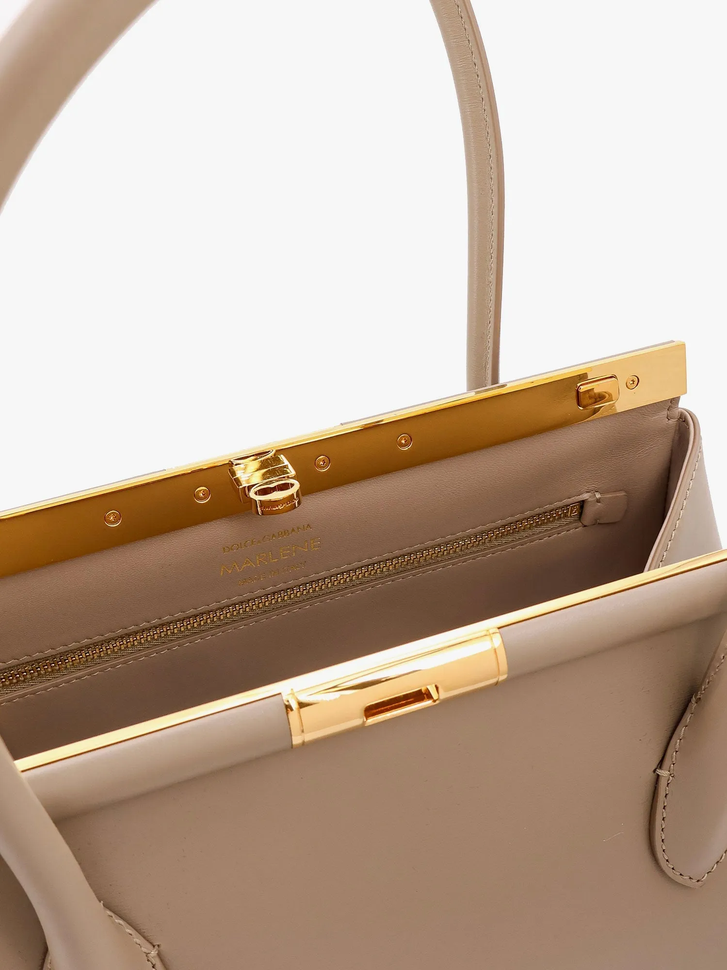 Dolce E Gabbana Marlene Leather Handbag With Charm Detail On The Front