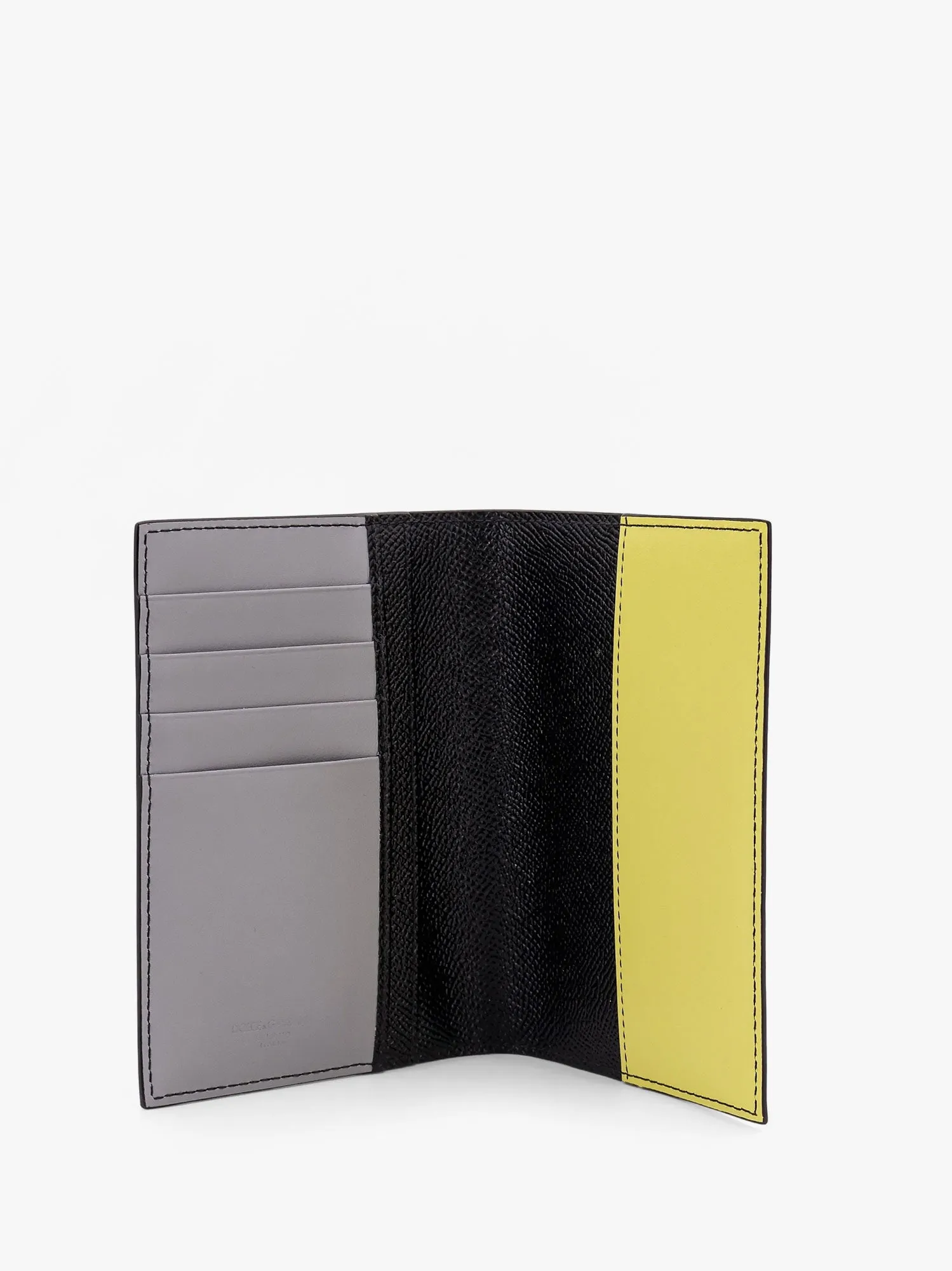 Dolce E Gabbana Saffiano Leather Passport Holder With Clored Leather Inserts