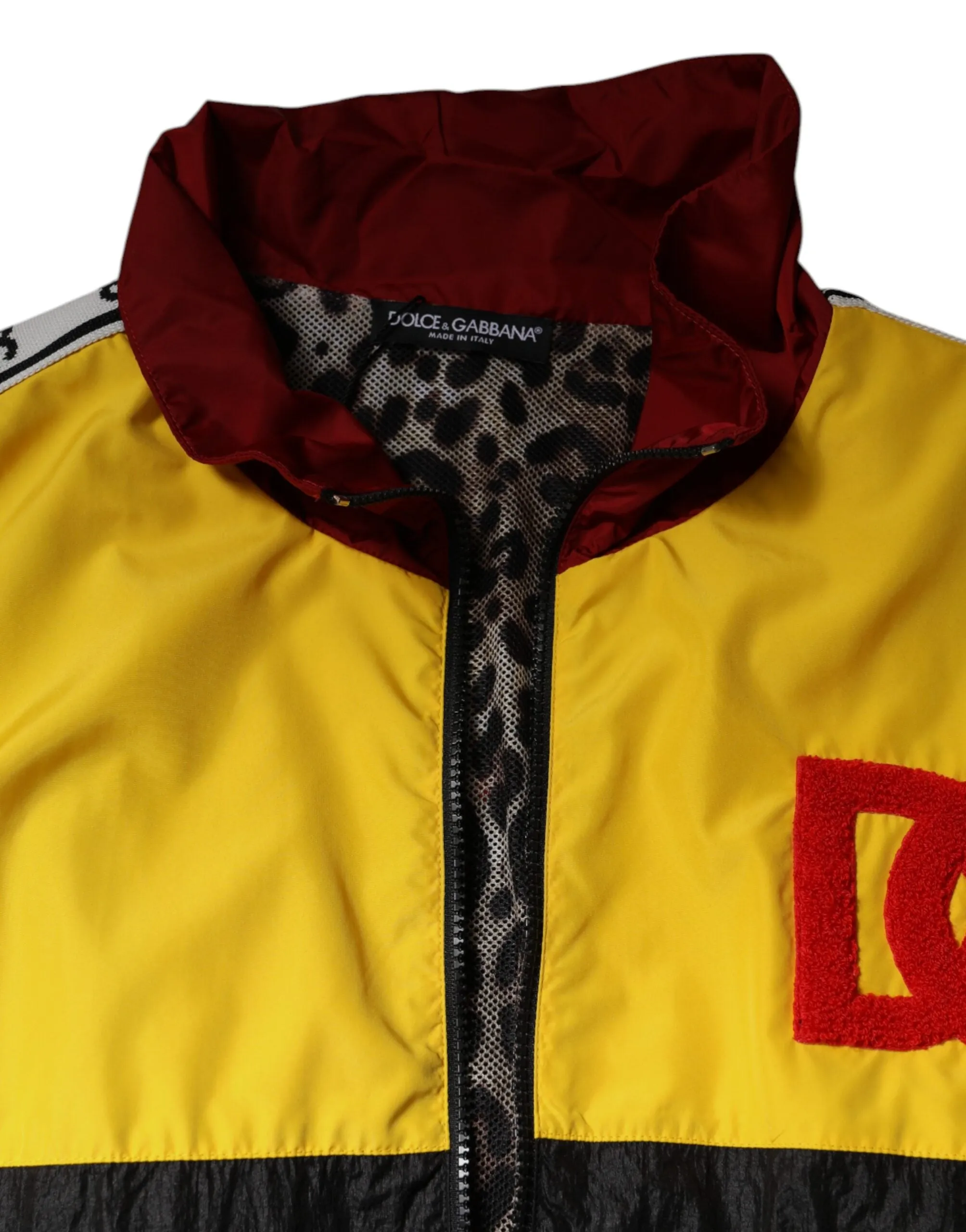 Dolce&Gabbana Men Multicolor Sweater Polyester Patchwork Windbreaker Jacket Sz M