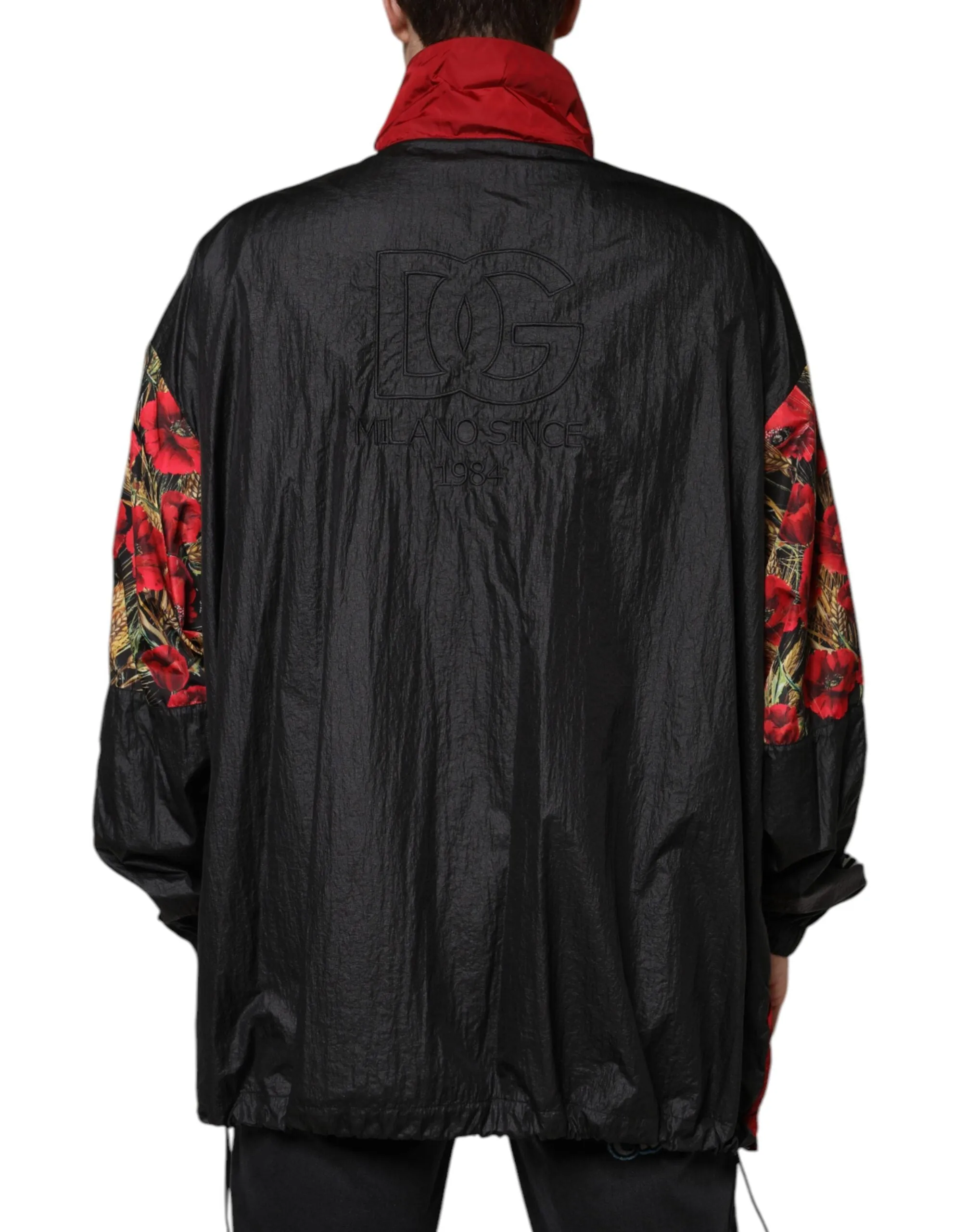 Dolce&Gabbana Men Multicolor Sweater Polyester Patchwork Windbreaker Jacket Sz M