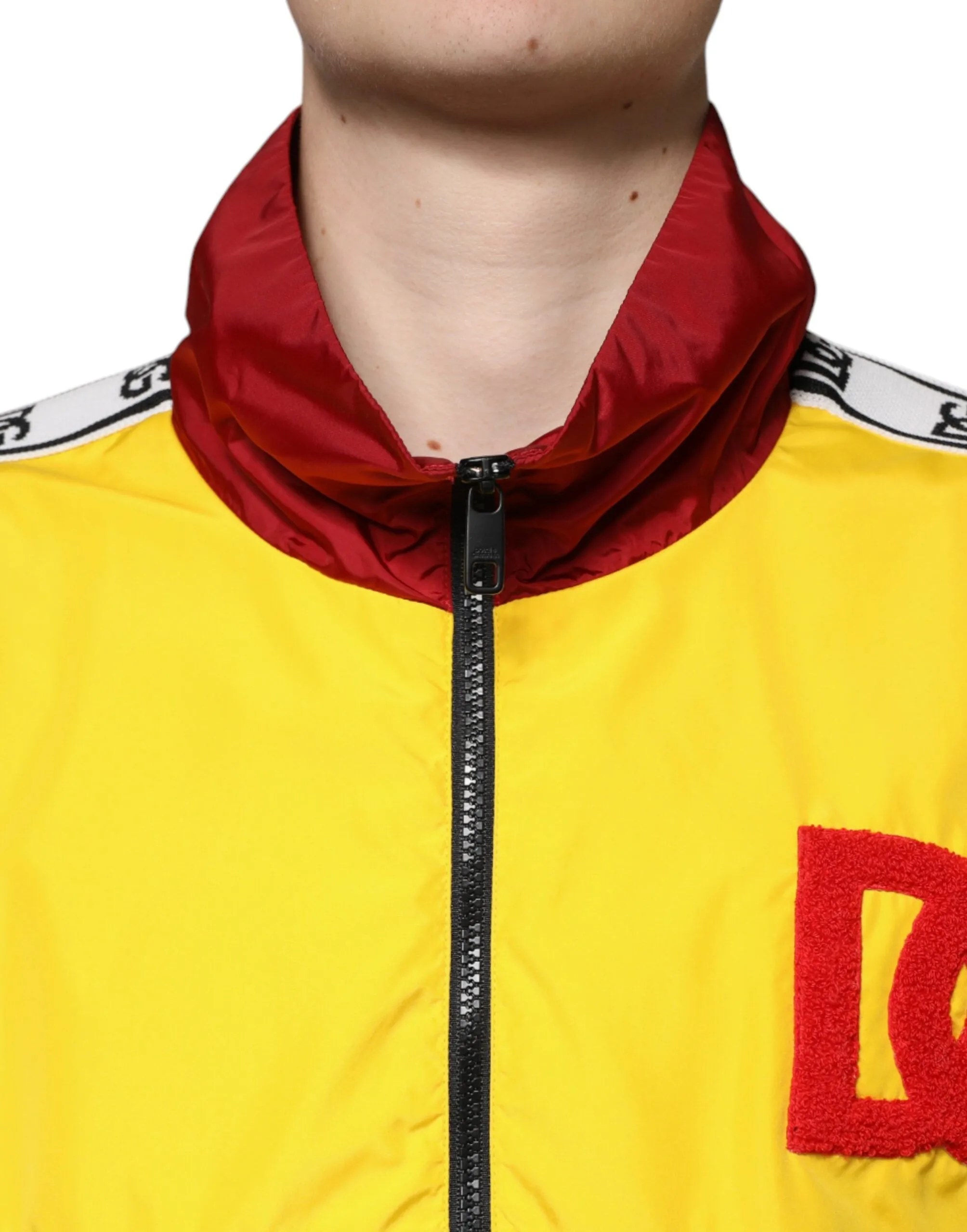 Dolce&Gabbana Men Multicolor Sweater Polyester Patchwork Windbreaker Jacket Sz M