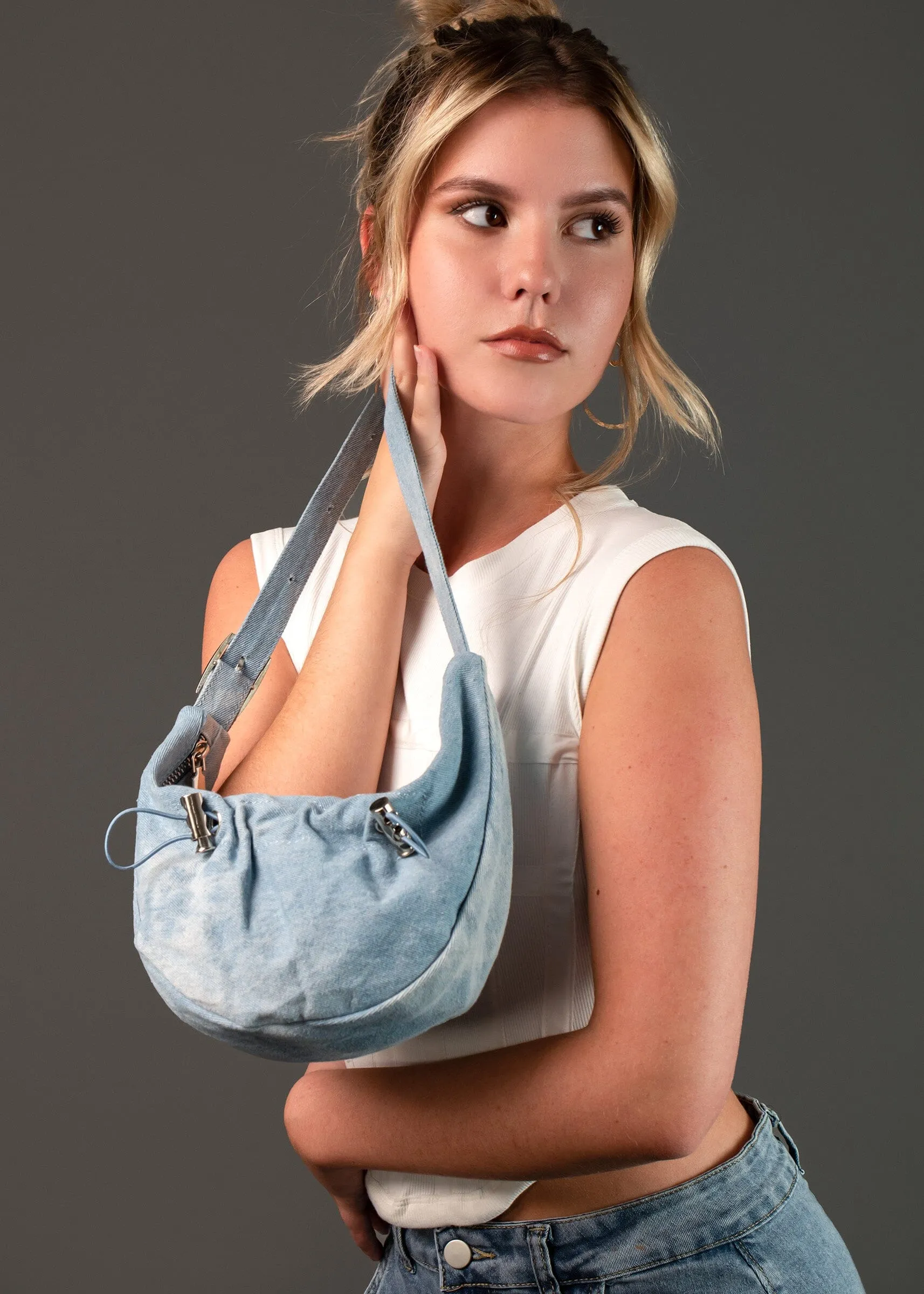Drawstring Fanny Shoulder Bag