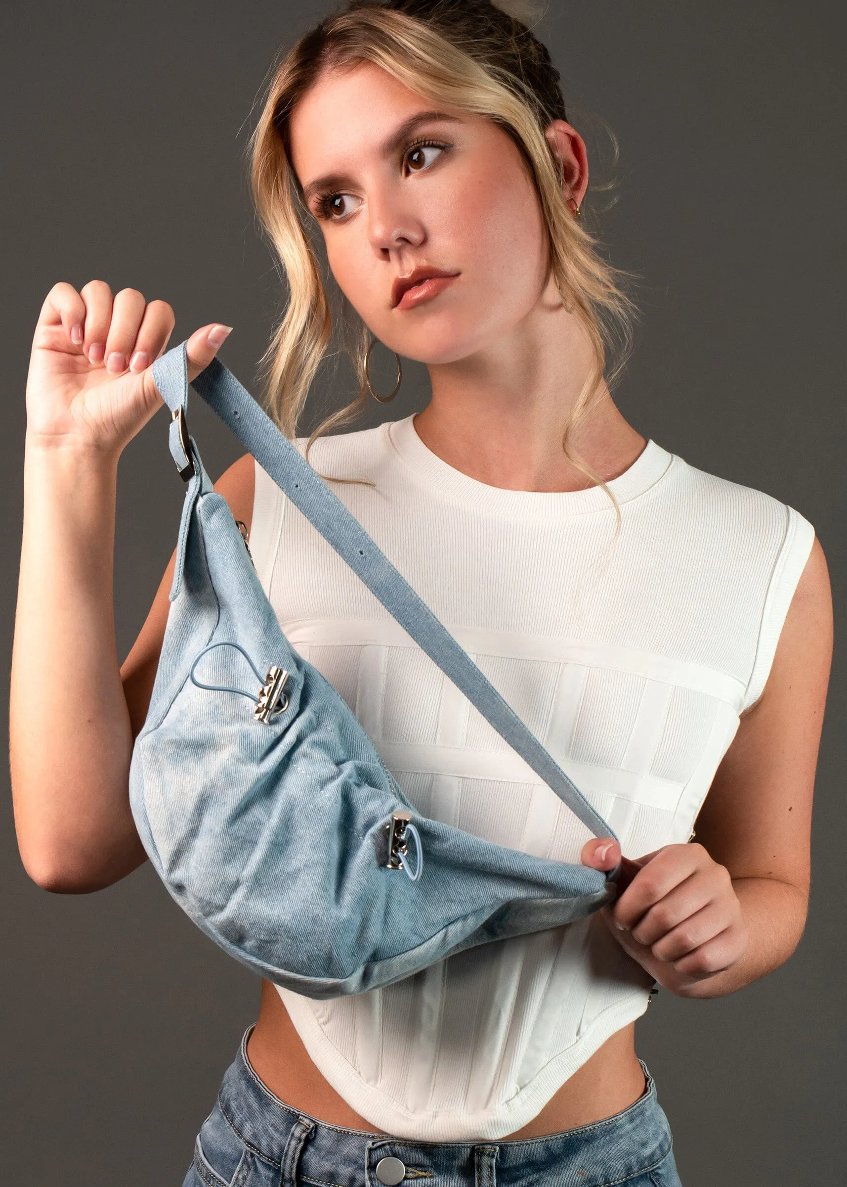 Drawstring Fanny Shoulder Bag