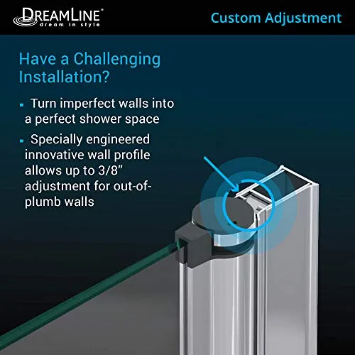 DreamLine SHDR-3634720-01 Shower Door, 33.5" W x 72" H, Chrome