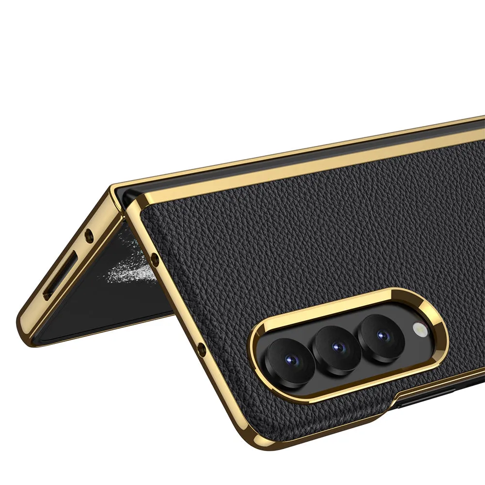Electroplated Samsung Galaxy Z Fold4 5G Leather Case