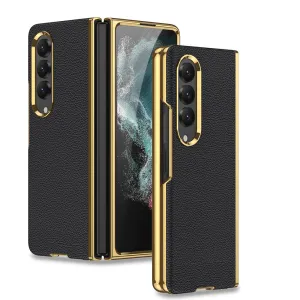 Electroplated Samsung Galaxy Z Fold4 5G Leather Case