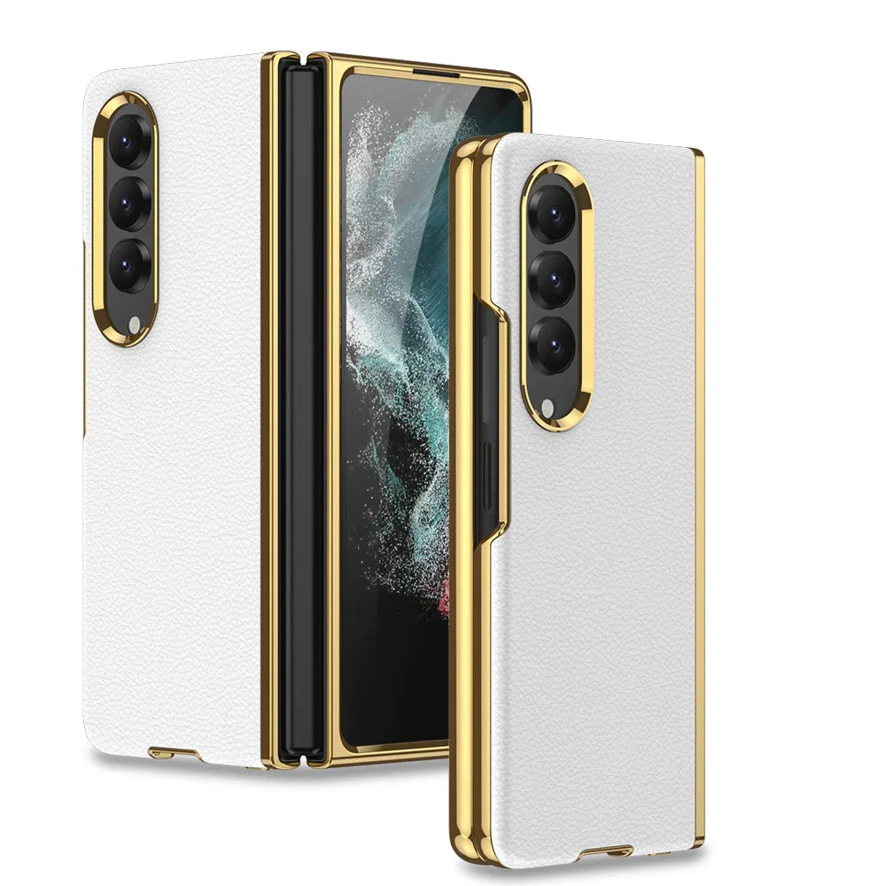 Electroplated Samsung Galaxy Z Fold4 5G Leather Case