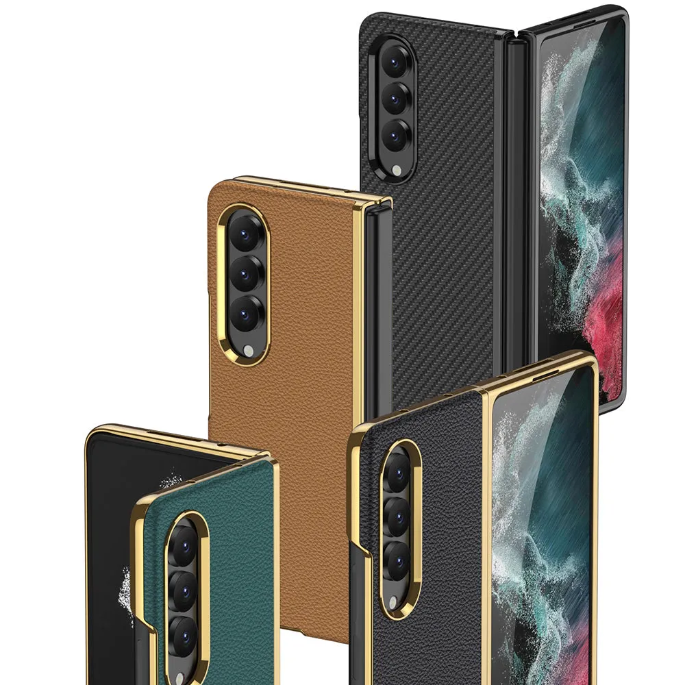 Electroplated Samsung Galaxy Z Fold4 5G Leather Case