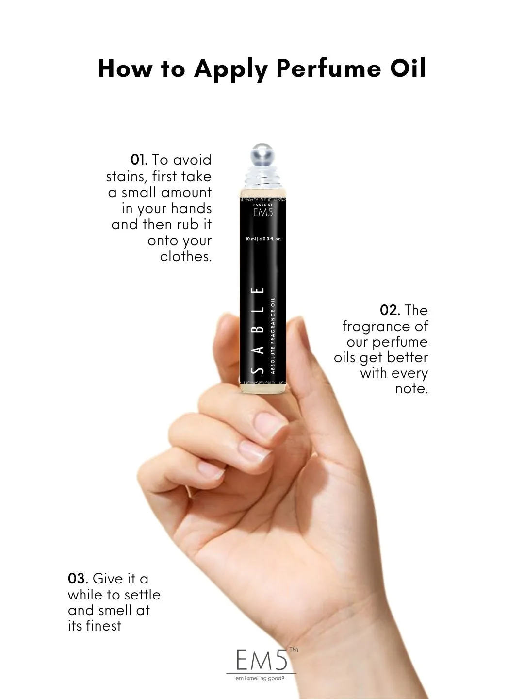 EM5™ Sable Perfume Oil Roll On (Attar) 90% Concentrate Non-Alcoholic for Men and Women, Strong and Long Lasting | Fruity Leather Aromatic Fragrance Perfume Oil | 10ml Roll-On Easy to Carry and Travel Friendly