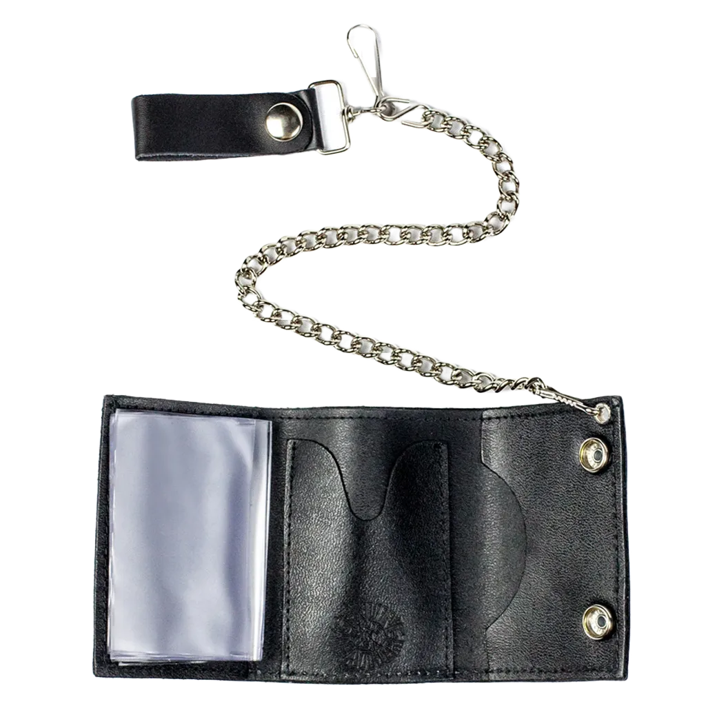 Embroidered Tri-Fold Wallet w/Chain- Donkey/Horse