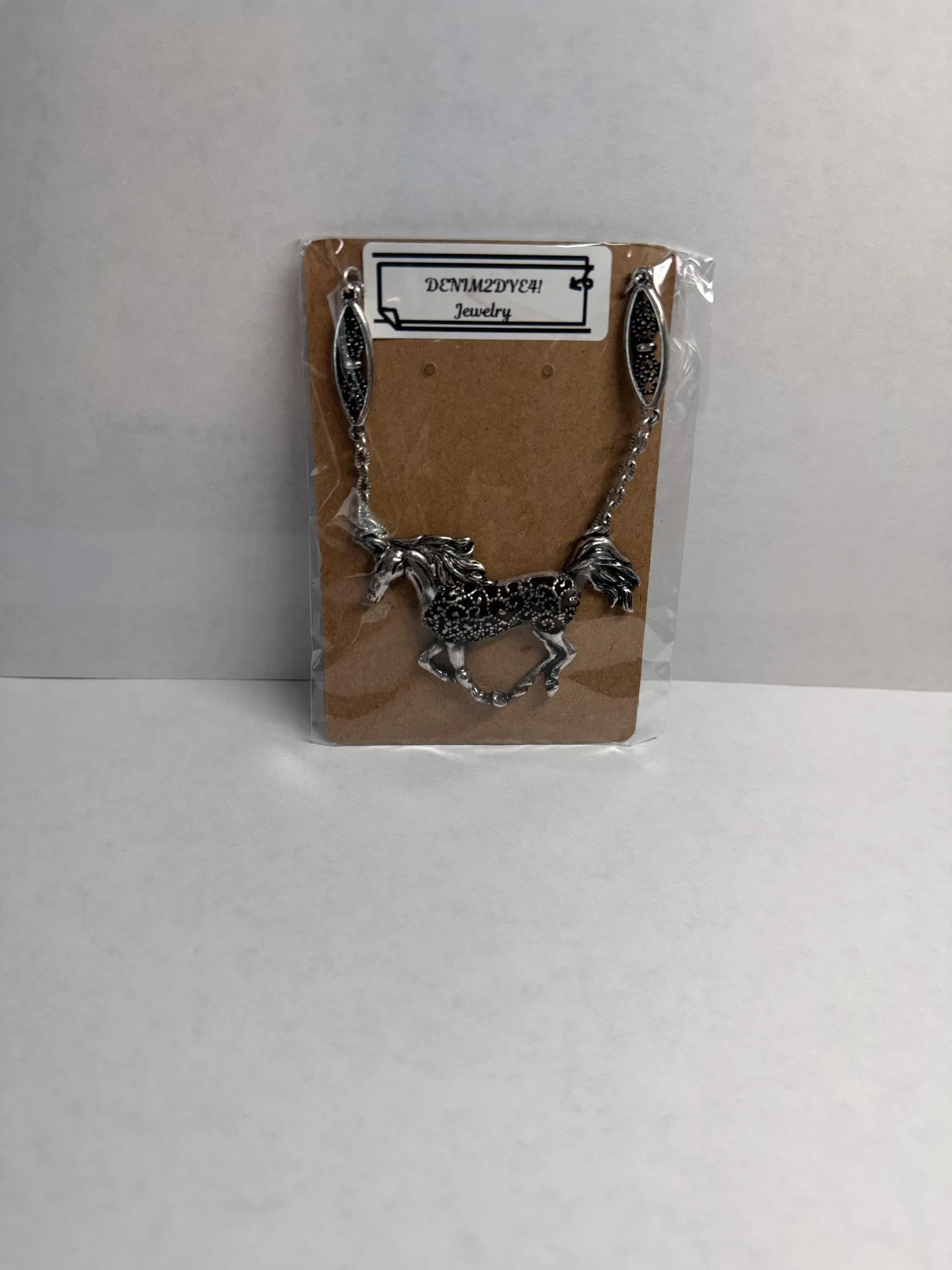 Enchanted Gallop Filigree Horse Necklace