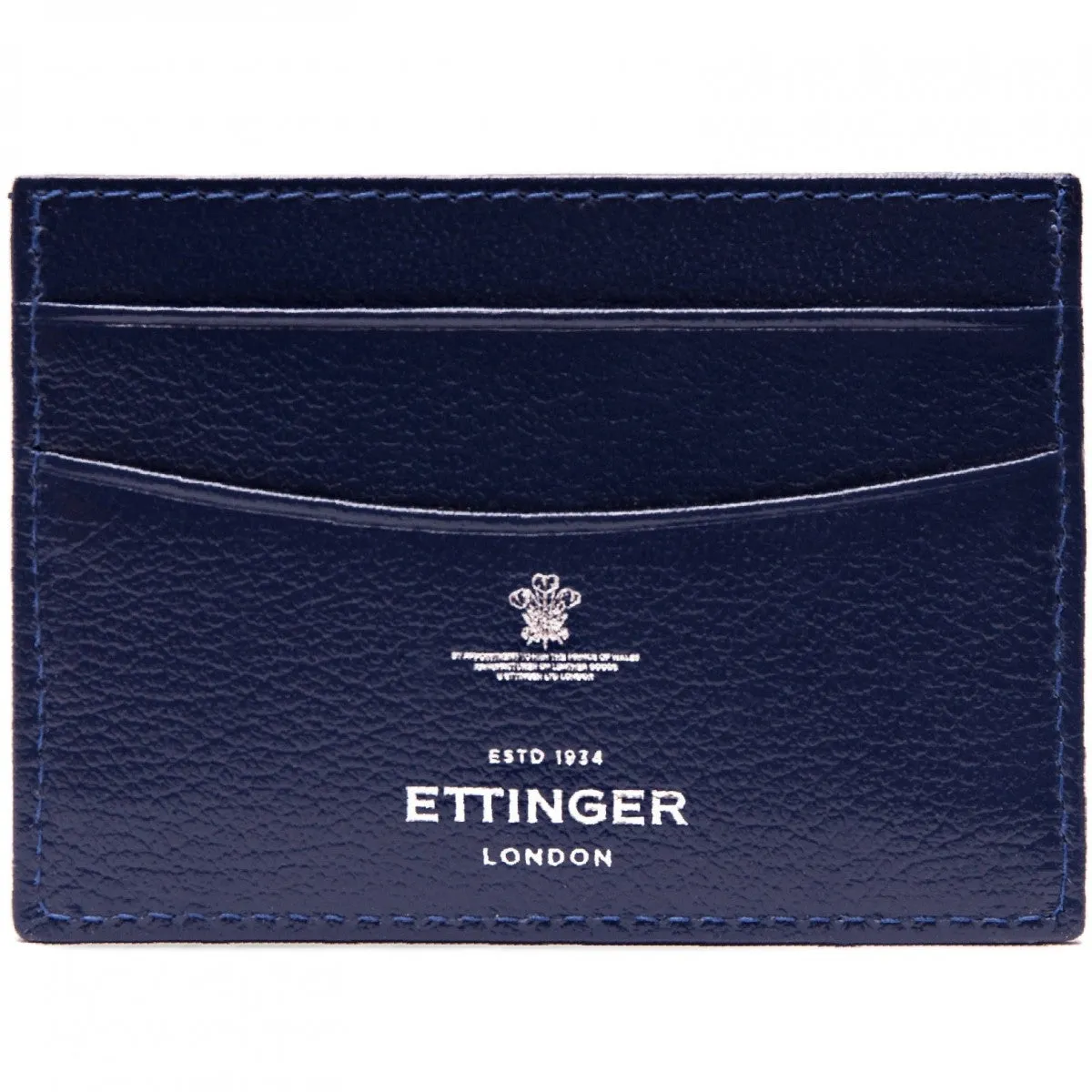 Ettinger Capra Flat Card Case Marine Blue made of Goat Leather