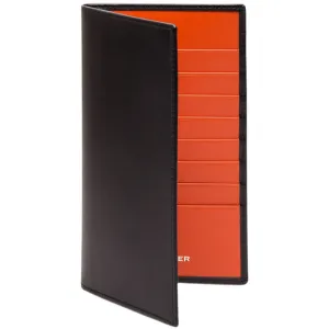 Ettinger Sterling Coat Wallet 8 Credit Card slips Black with Orange