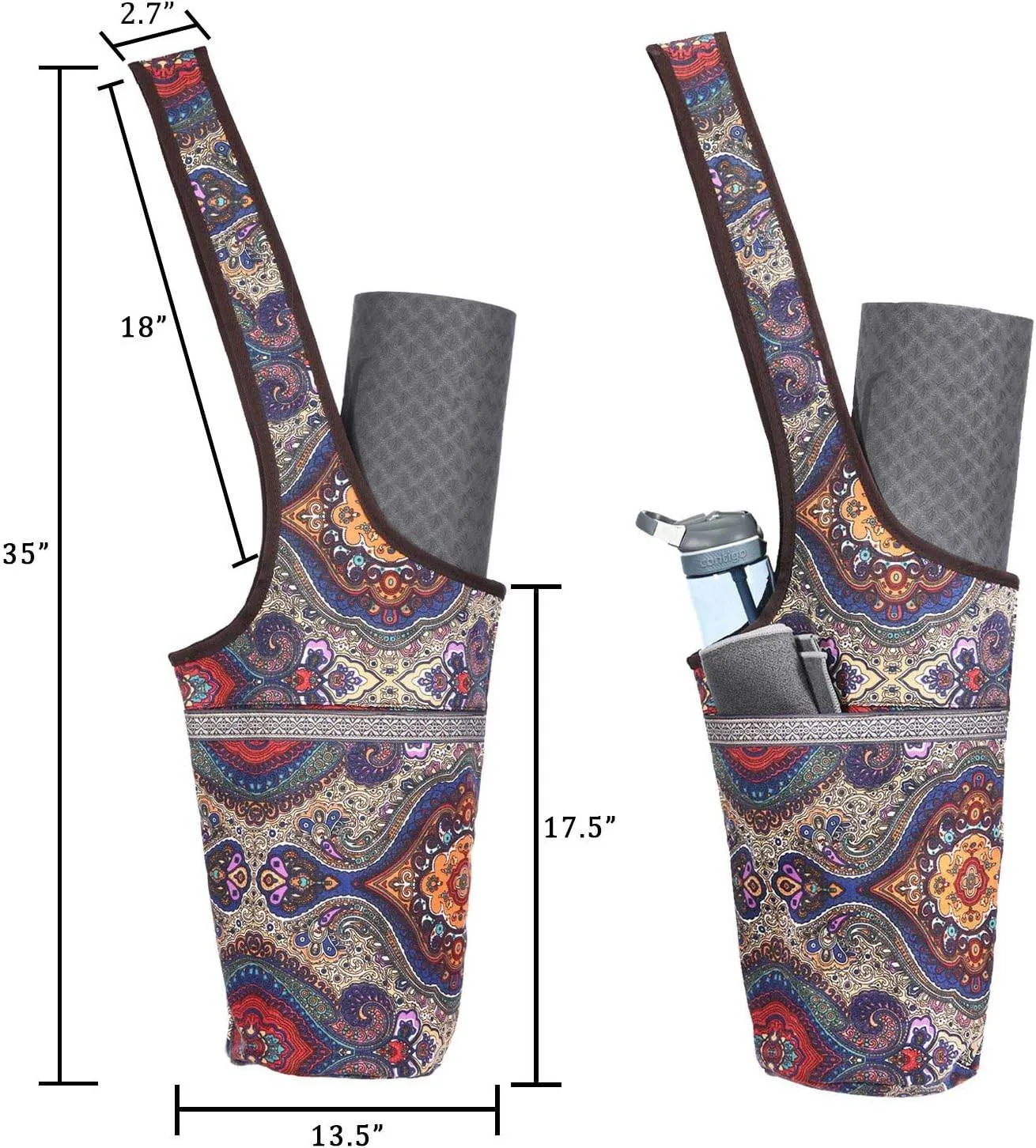 Ewedoos Yoga Mat Bag Yoga Bags with Large Size Pocket and Zipper Pocket, Fit Most Size Mats