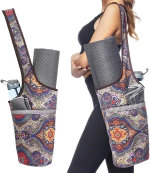 Ewedoos Yoga Mat Bag Yoga Bags with Large Size Pocket and Zipper Pocket, Fit Most Size Mats