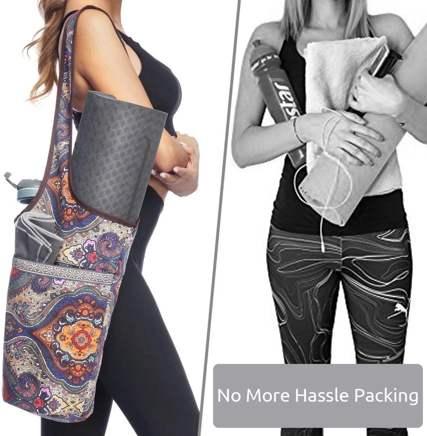 Ewedoos Yoga Mat Bag Yoga Bags with Large Size Pocket and Zipper Pocket, Fit Most Size Mats
