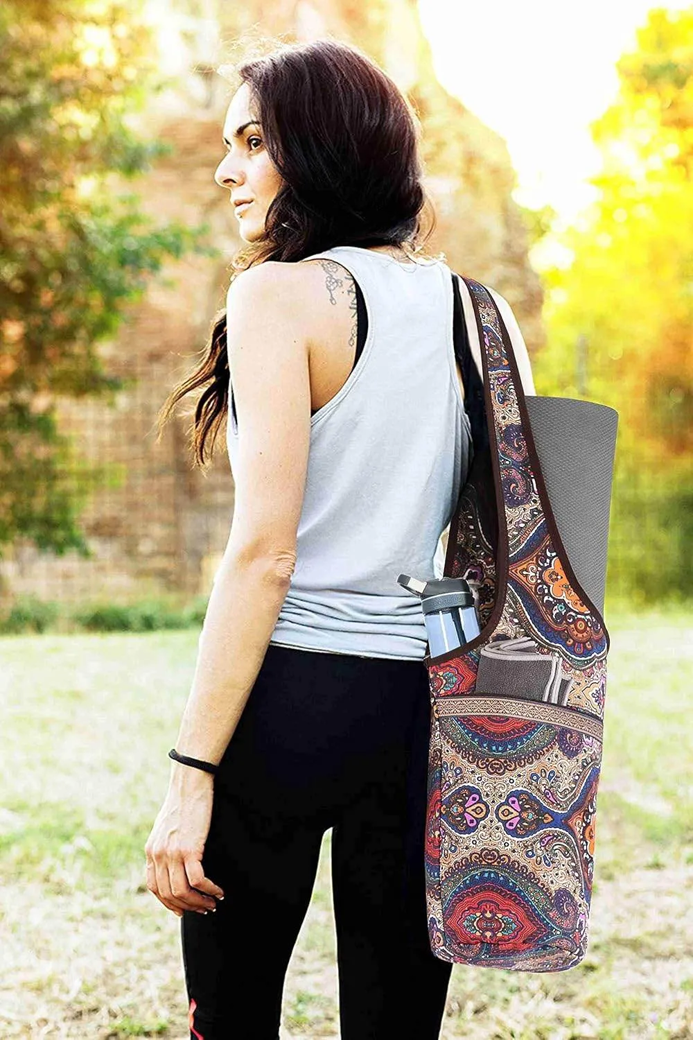 Ewedoos Yoga Mat Bag Yoga Bags with Large Size Pocket and Zipper Pocket, Fit Most Size Mats
