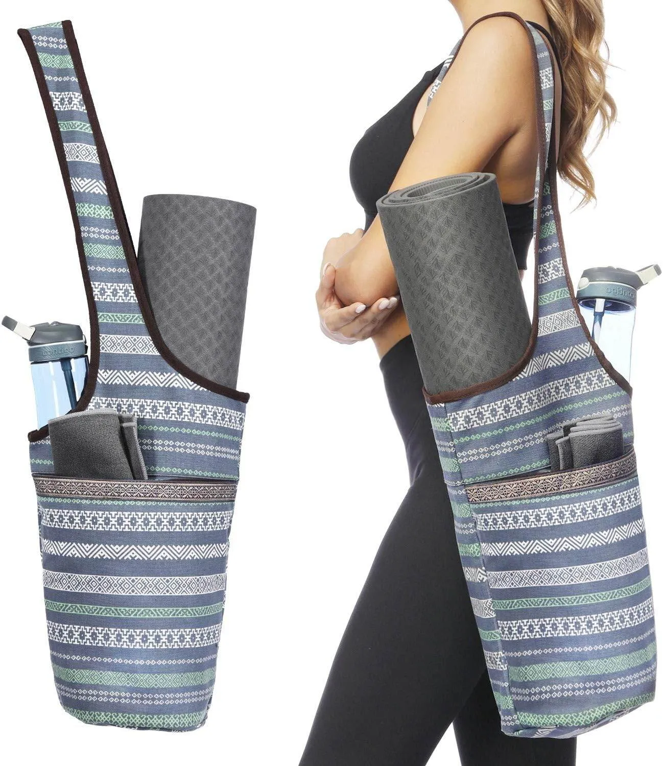 Ewedoos Yoga Mat Bag Yoga Bags with Large Size Pocket and Zipper Pocket, Fit Most Size Mats