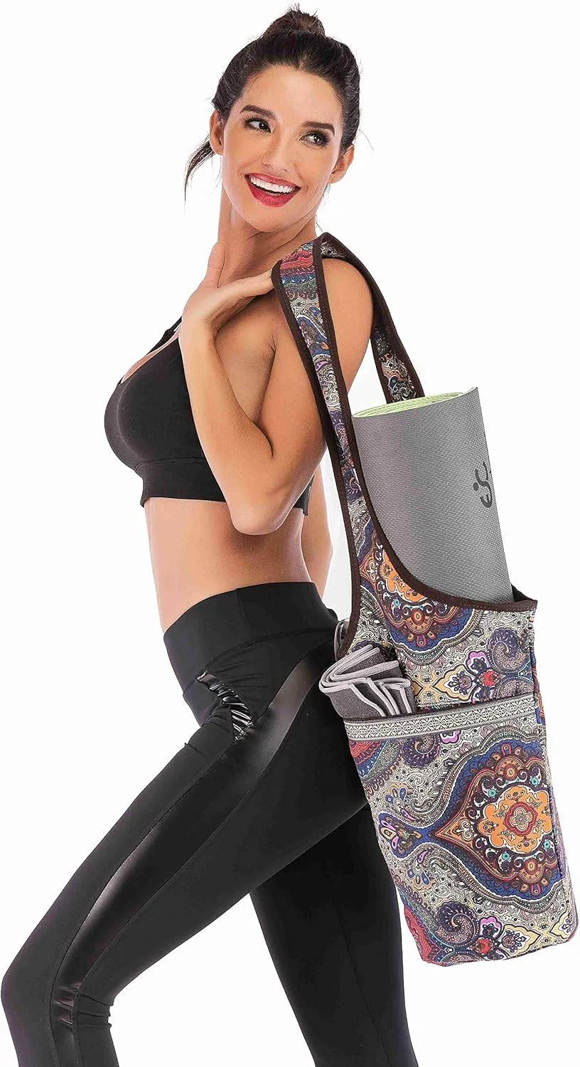 Ewedoos Yoga Mat Bag Yoga Bags with Large Size Pocket and Zipper Pocket, Fit Most Size Mats